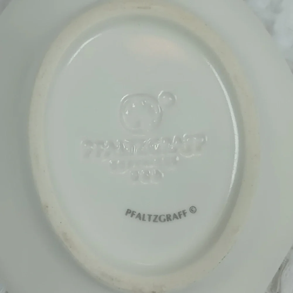 Pfaltzgraff White Stoneware Spoon Rest Tea Rose Pattern Pink Floral